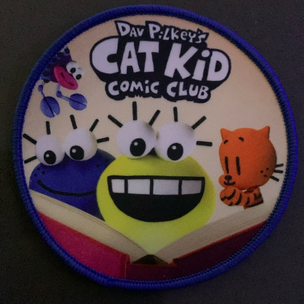 Catkid iron patch cat kid by dav pilkeys